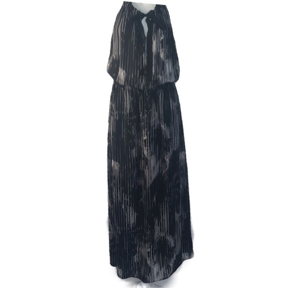 Elie Tahari York Silk Tie Neck Blouson Maxi Dress - Picture 6 of 8